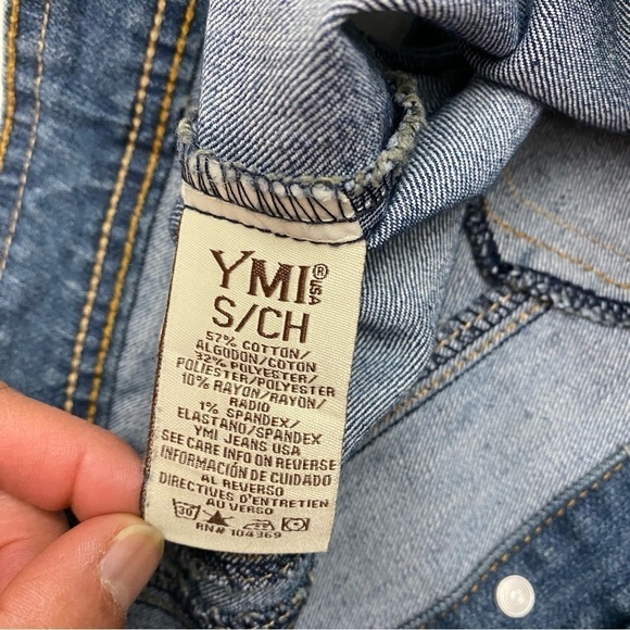 YMI denim collared vest button front pockets juniors small - Picture 8 of 10